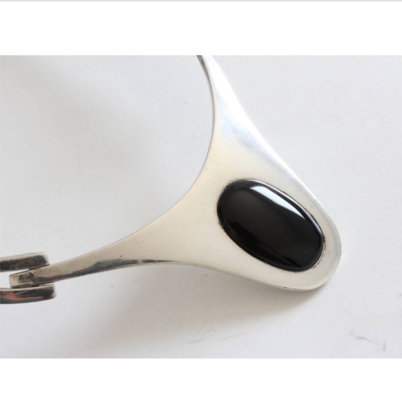 Silver Choker and Earrings Set .925 Sterling Silver Stamped Taxco Mexico Modern - Picture 2 of 8